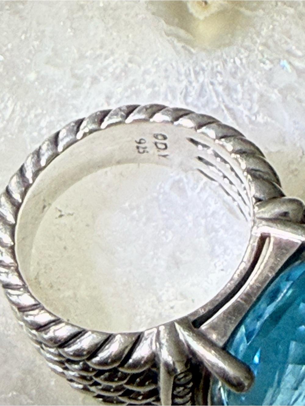 David Yurman Wheaton Blue Topaz Ring 5 1/2 - Picture 14 of 16